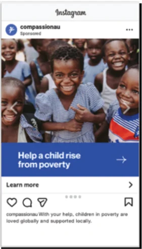 Compassion Australia Instagram sponsored ad